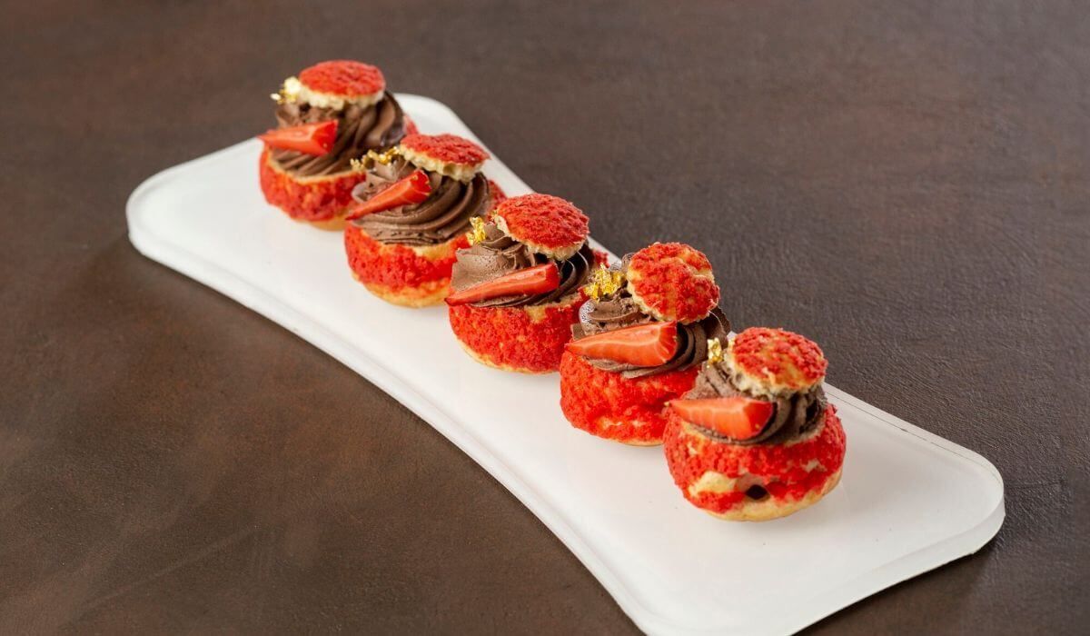 Gourmet canapés on a sleek