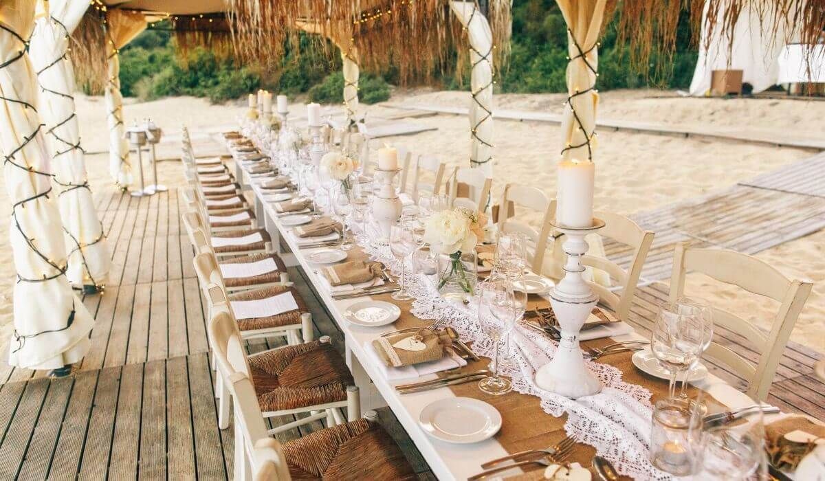 Rustic wedding food table