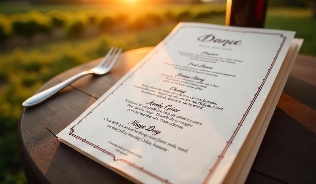 Wedding food descriptions
