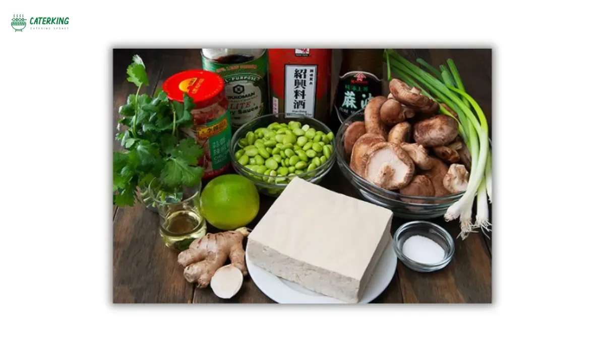 essential Japanese plant based ingredients including tofu edamame miso and mushrooms
