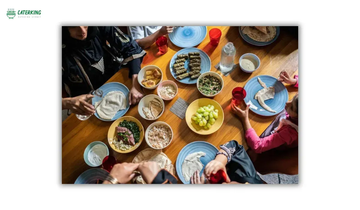 family sharing a traditional Mediterranean mezze meal