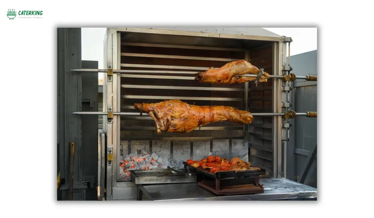 jumbuck rondo medium cooking whole lamb on charcoal spit roaster