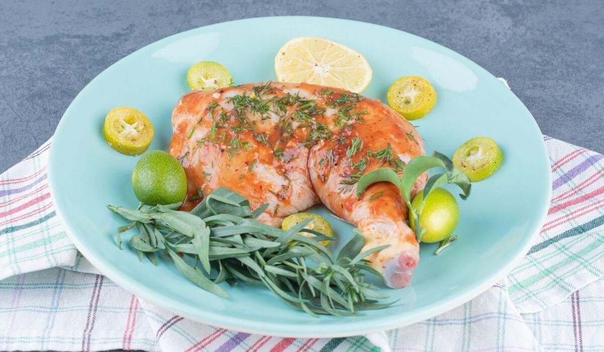 lemon herb chicken dinner plate