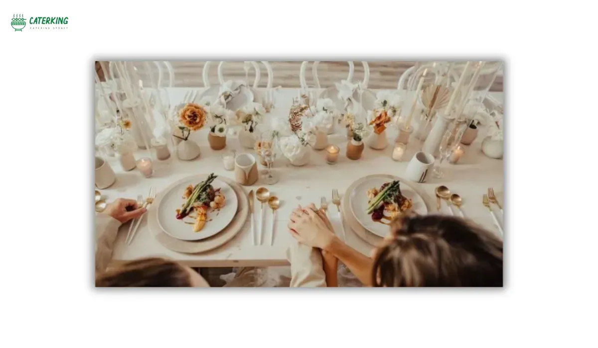 professional Valentine's Day catering with elegant finger food presentation