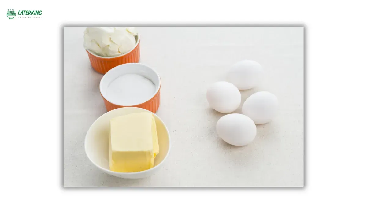 room temperature baking ingredients prepared before mixing