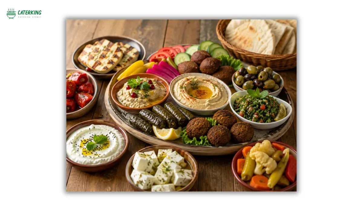 traditional Mediterranean mezze platter featuring authentic Middle Eastern dishes
