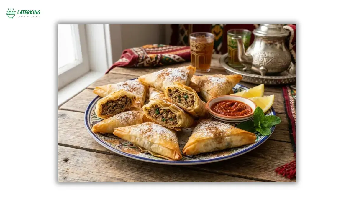 traditional Moroccan finger food served on a sharing platter