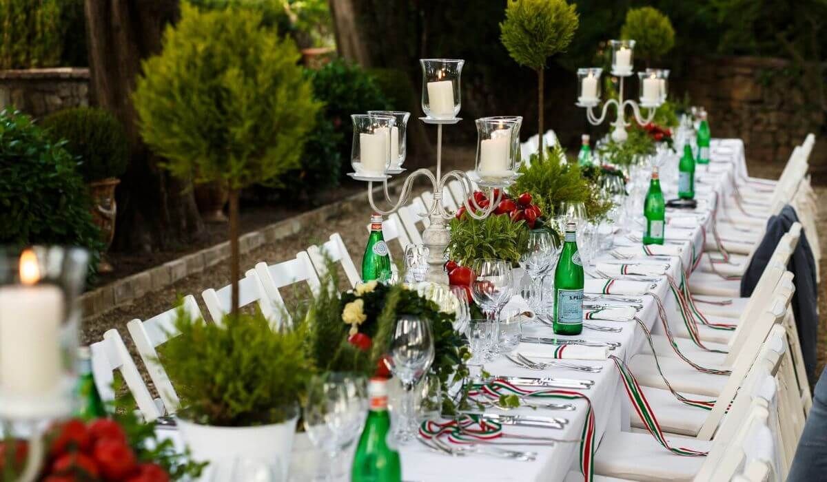 wedding catering setup outdoor