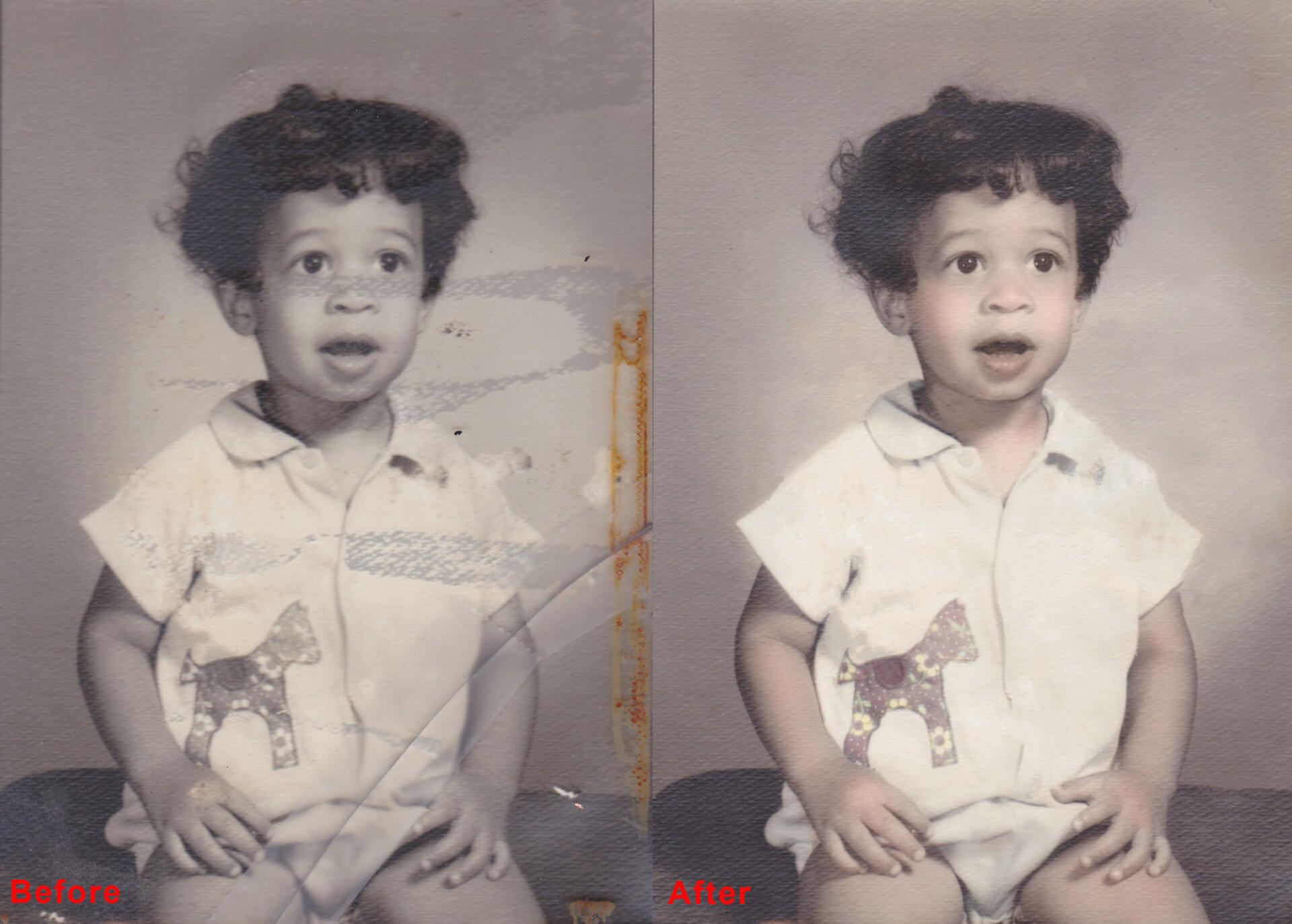 restoration of photo of child