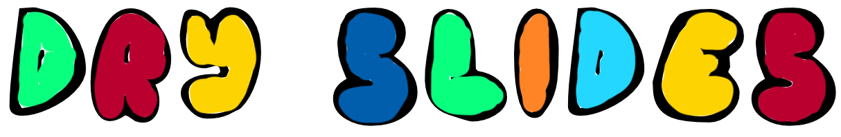 A colorful sign that says day slides on a white background