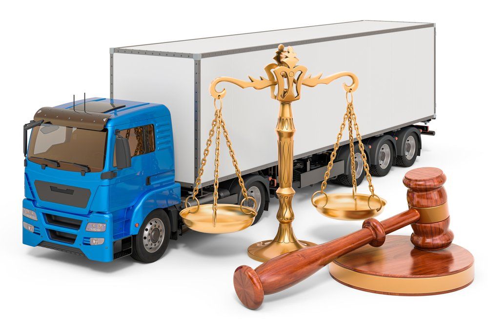 Semi truck, scales and, gavel