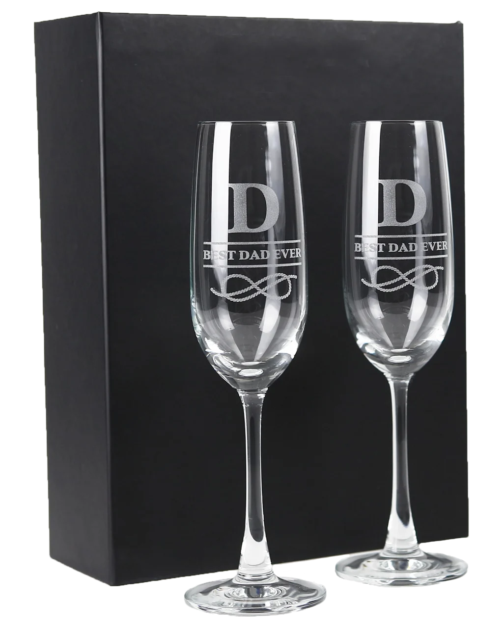 Twin Flute Glass Gift Boxed 'Best Dad Ever'