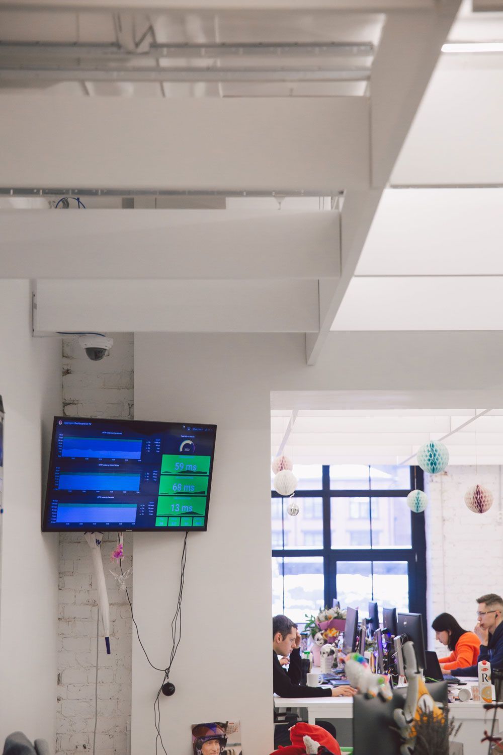 Monitor hanging from the ceiling and CCTV at the office — Locksmith in Byron Bay, NSW