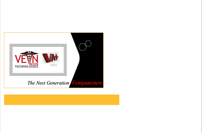 Logo with red-and-black text in a white box, black graphic panel, and yellow bar below