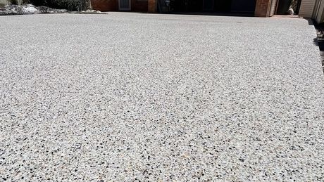 Exposed aggregate patio