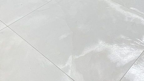 White concrete mix in backyard