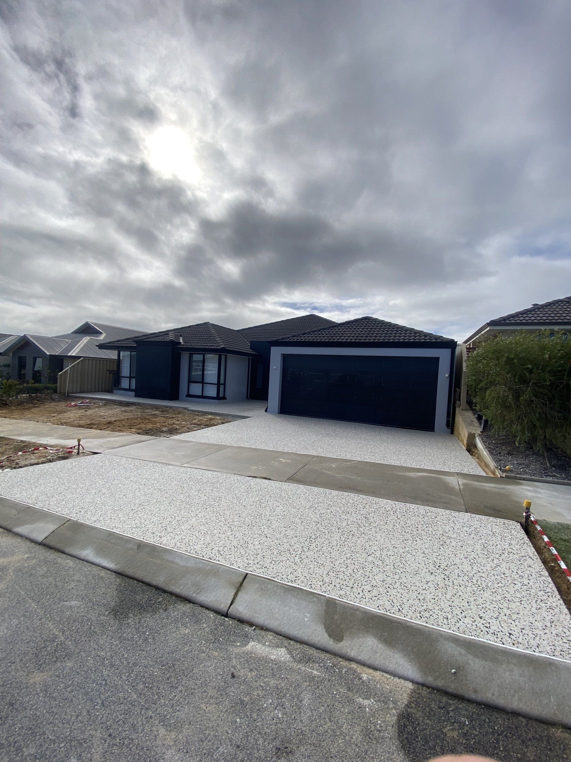 Exposed aggregate driveway in the City of Wanneroo