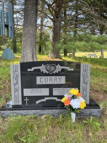 Black granite headstone for 