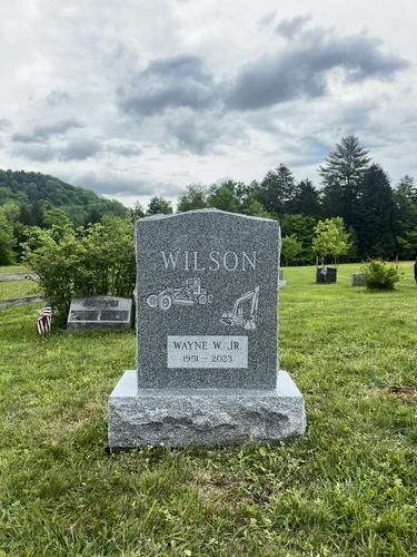 Gray headstone with 
