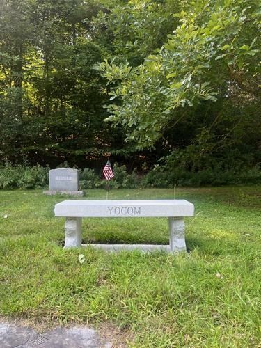 A stone bench engraved 