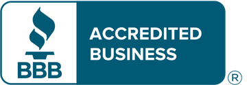 BBB Accredited Business logo, featuring the blue BBB torch icon and the text 