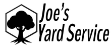 Logo for Joe's Yard Service featuring a black silhouette of a tree inside a hexagon next to the company name.