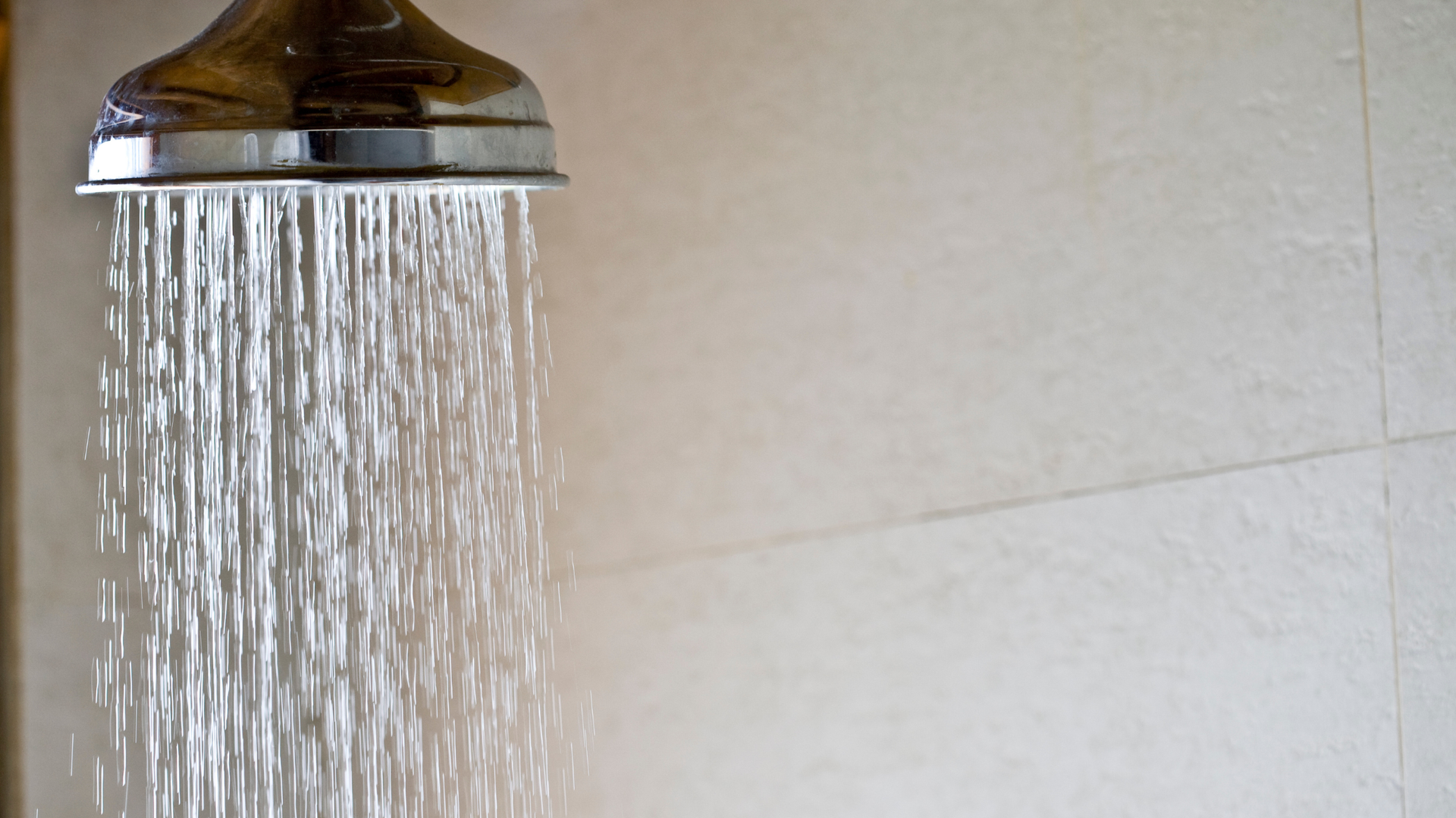 Modern shower spraying water