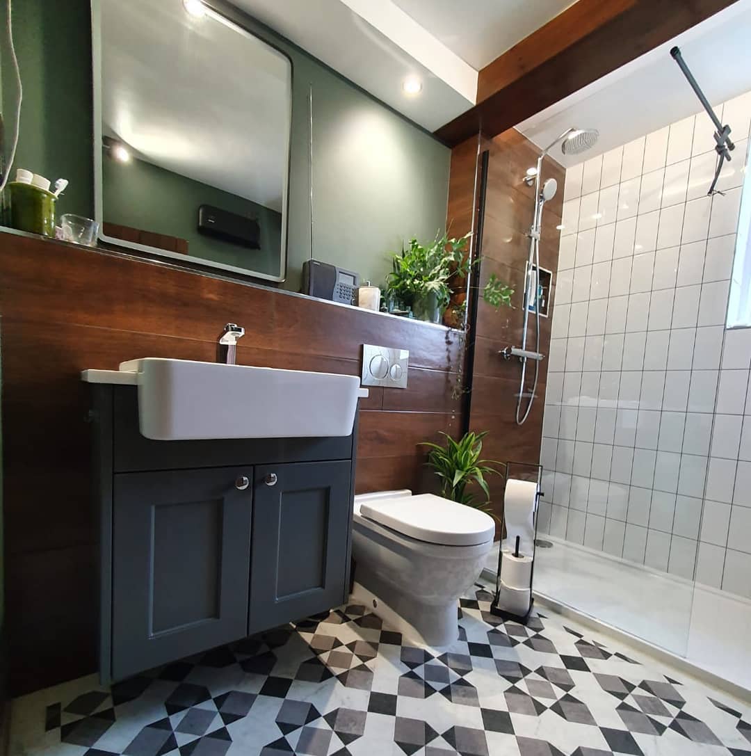 Modern wooden bathroom