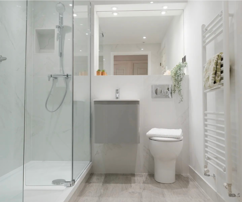 White marble showeroom