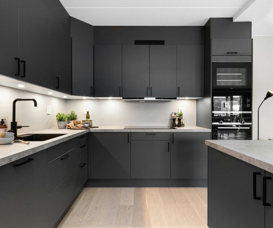 Modern black matte kitchen