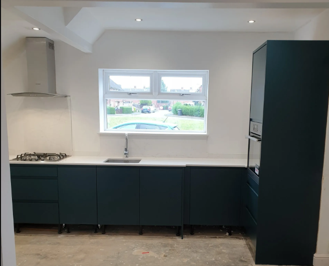 Black modern kitchen cupboards