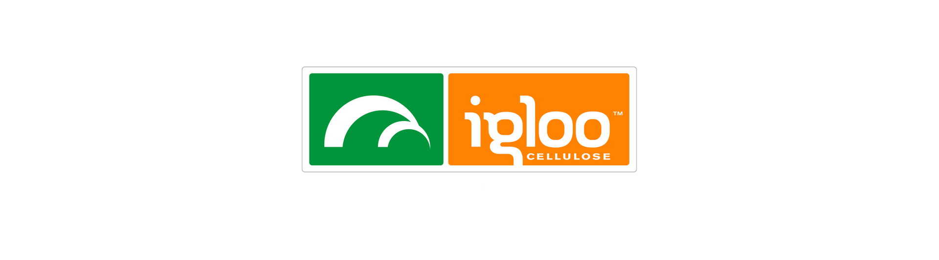 A green and orange igloo logo on a white background