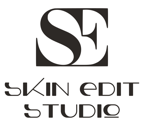 Black-and-white “SE Skin Edit Studio” logo on a white background