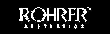Rohrer Aesthetics logo in white text on a black background