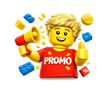 Un omino Lego tiene in mano un sacchetto di mattoncini Lego.