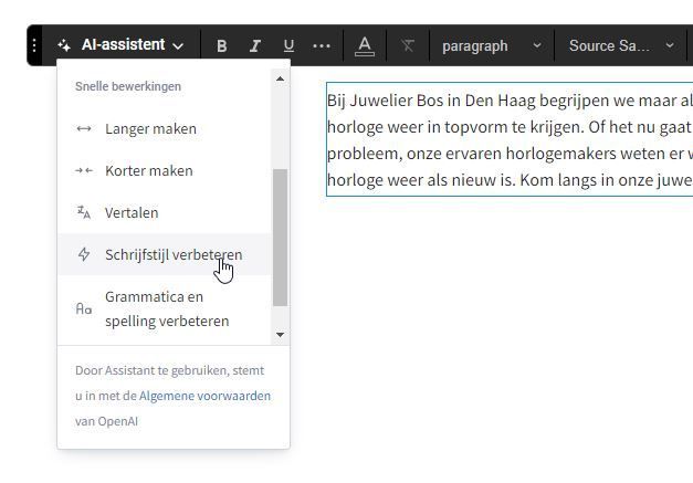 Mit dem KI Assistenten Inhalte optimieren