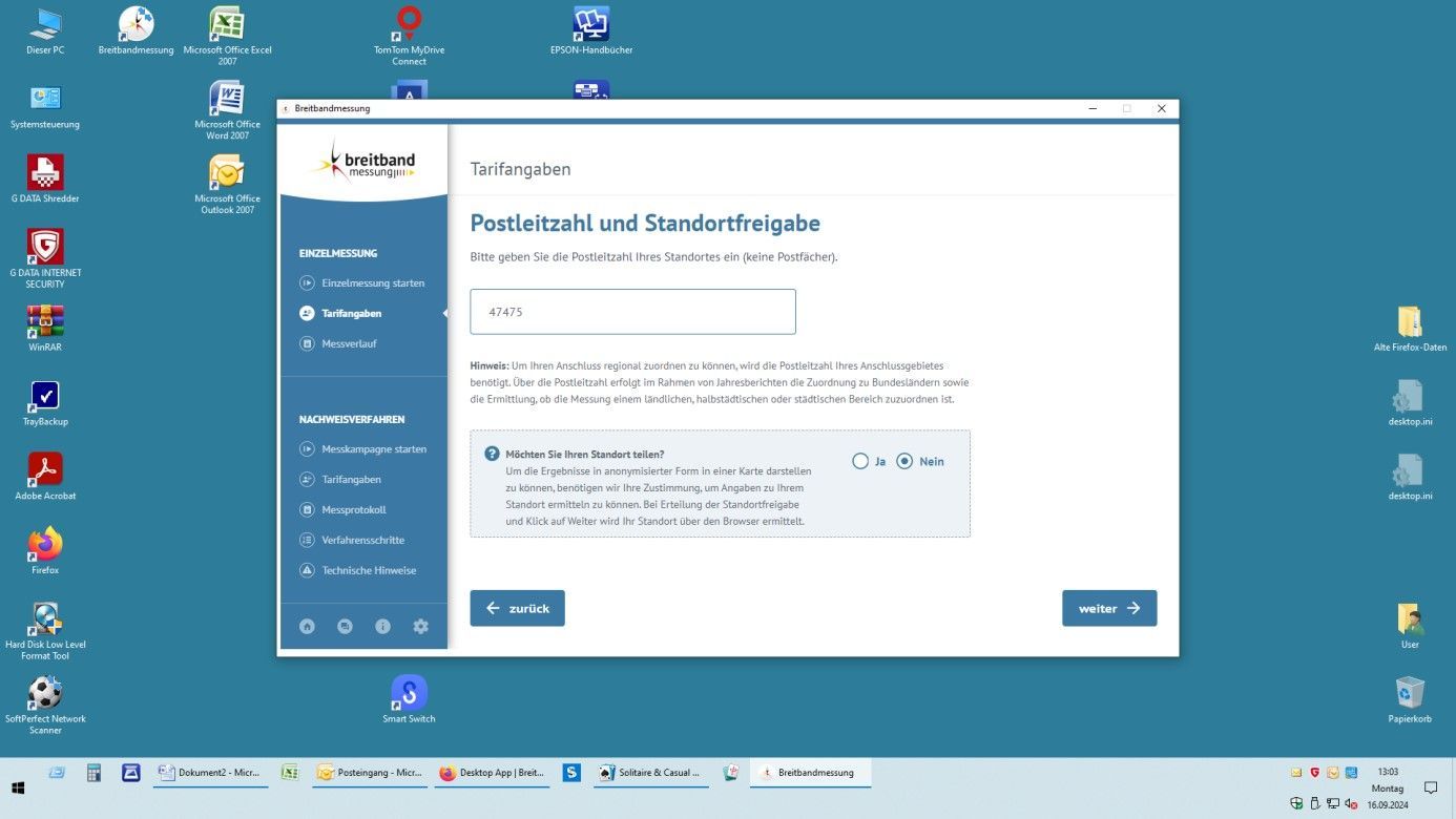 Breitbandmessung Prismanote Cloud Anbindung
