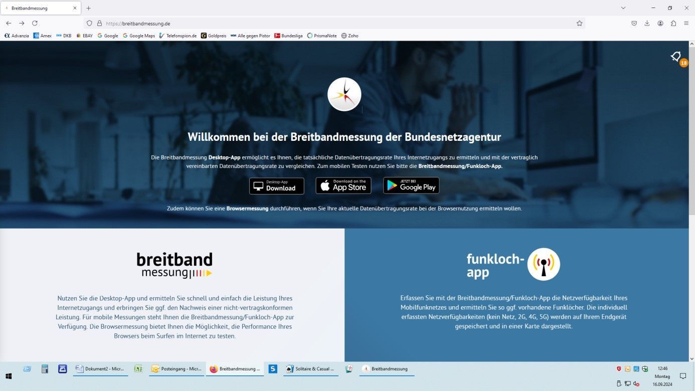 Breitbandmessung für Prismanote Cloud Software