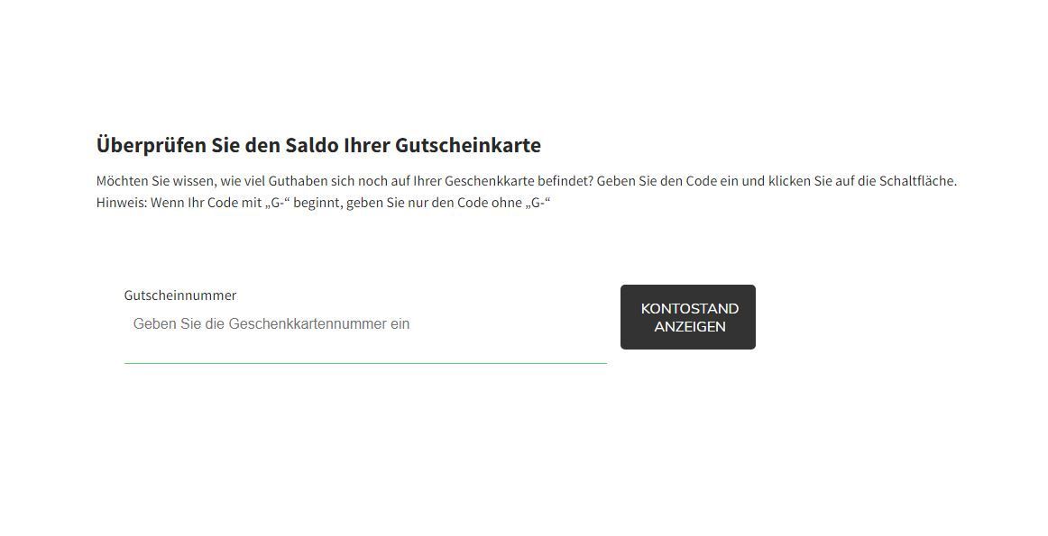 Prüfung des Guthabens eines Prismanote Gutscheins