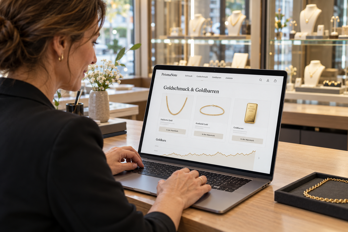 Prismanote Webshop für Goldhändler