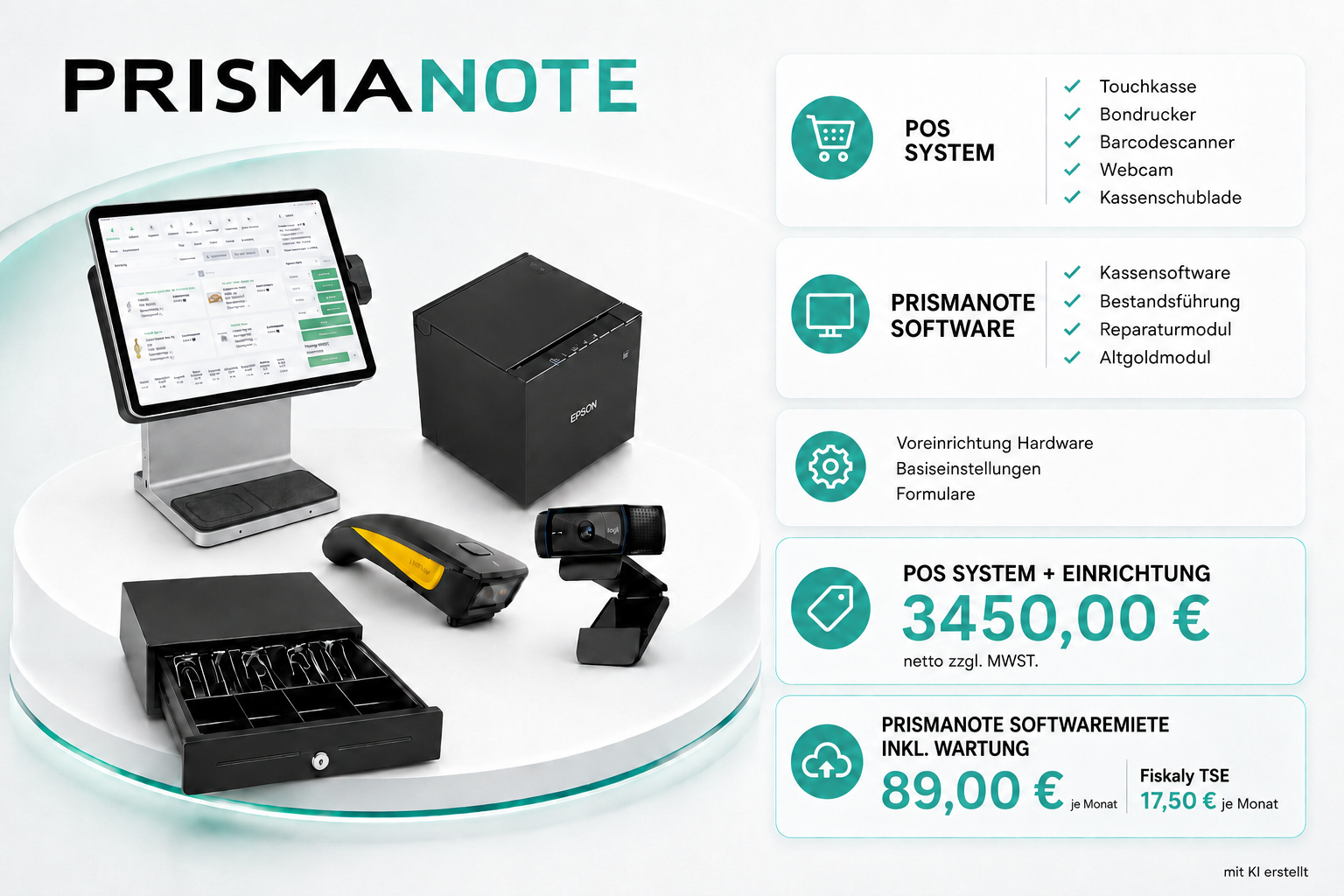 Prismanote Juweliersoftware mit Apple Touchkasse