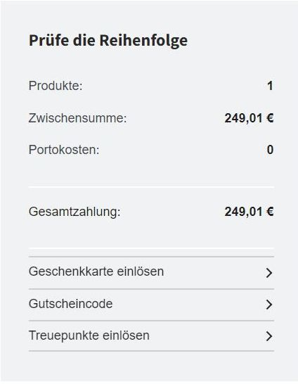 Einlösen von Gutscheinen, Geschenkkarten oder Treuepunkte im Prismanote Webshop