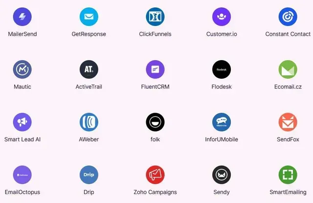 Eine Reihe verschiedener Symbole auf weißem Hintergrund