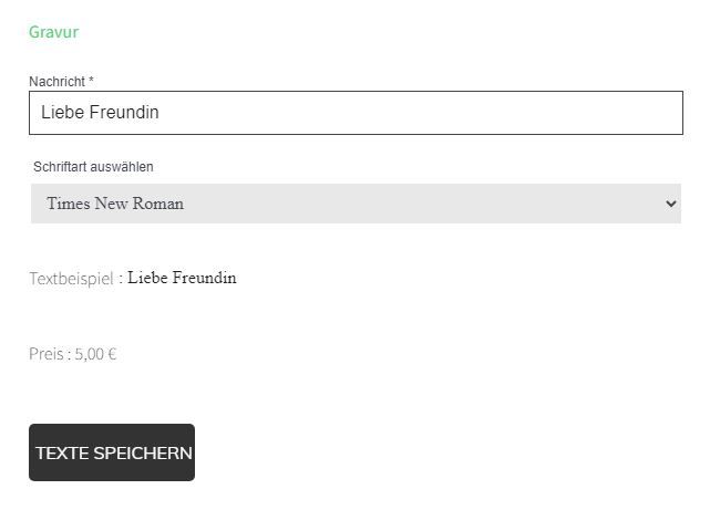 Personalisierte Gravuren im Prismanote Onlineshop