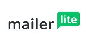 MailerLite-Logo in schwarzer und grüner Sprechblase