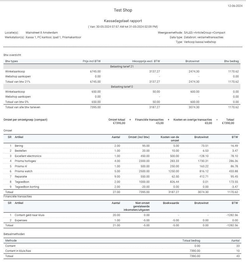 Tagesabschlüsse in der Kasse | Prismanote Juweliersoftware, Kasse, Shop, Warenwirtschaft