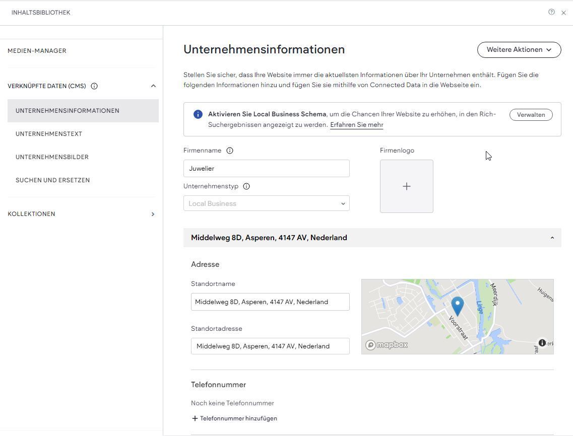Google Analytics und Google My Business für den Prismanote Website Builder
