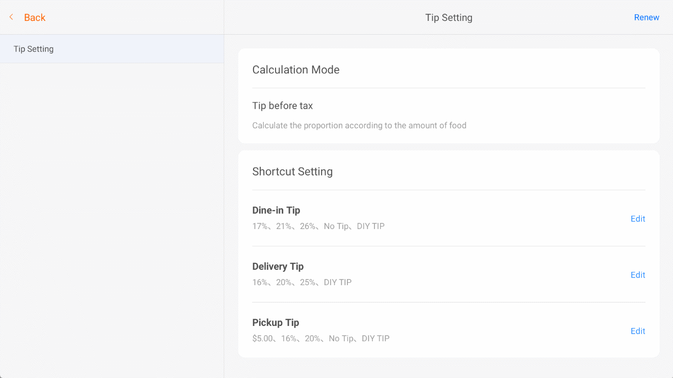 Display order of tip suggestion