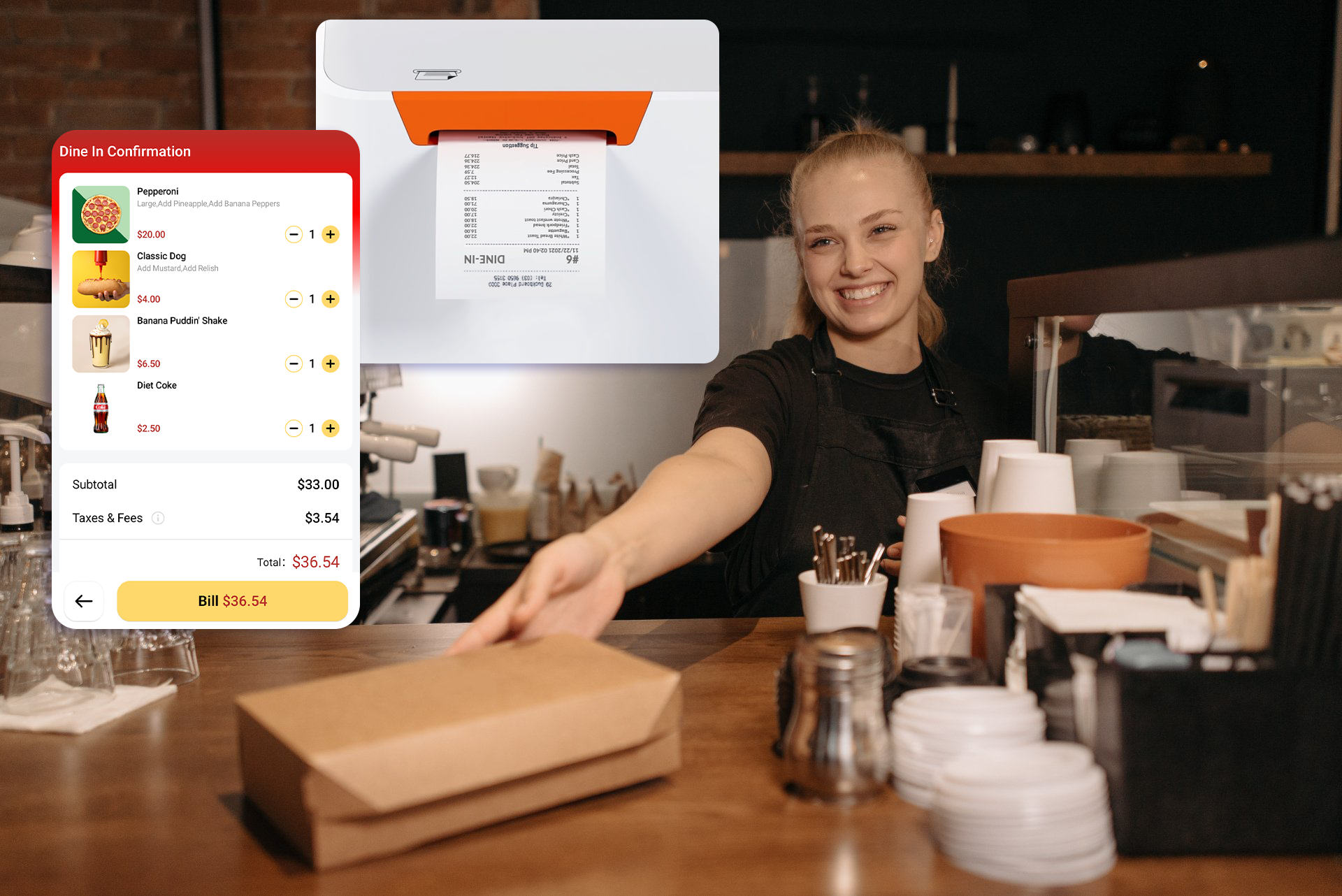 food is serving for online and kiosk orders