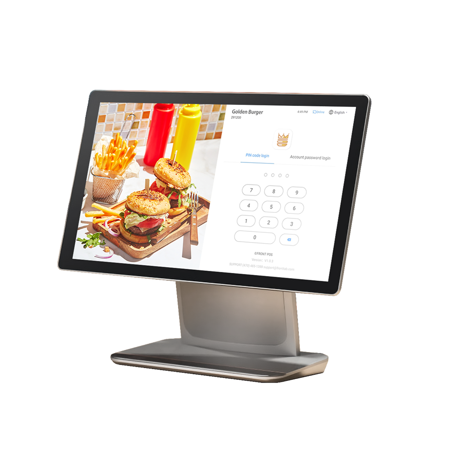 Front Station 餐厅POS 收银系统登录界面加上汉堡图片